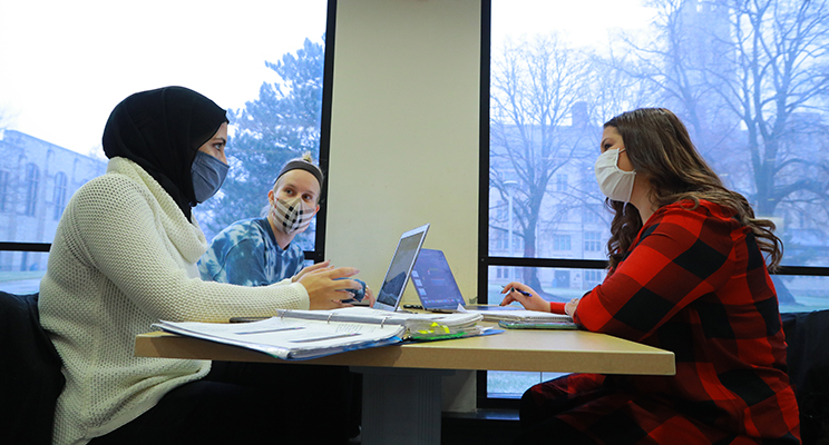 Students at meeting