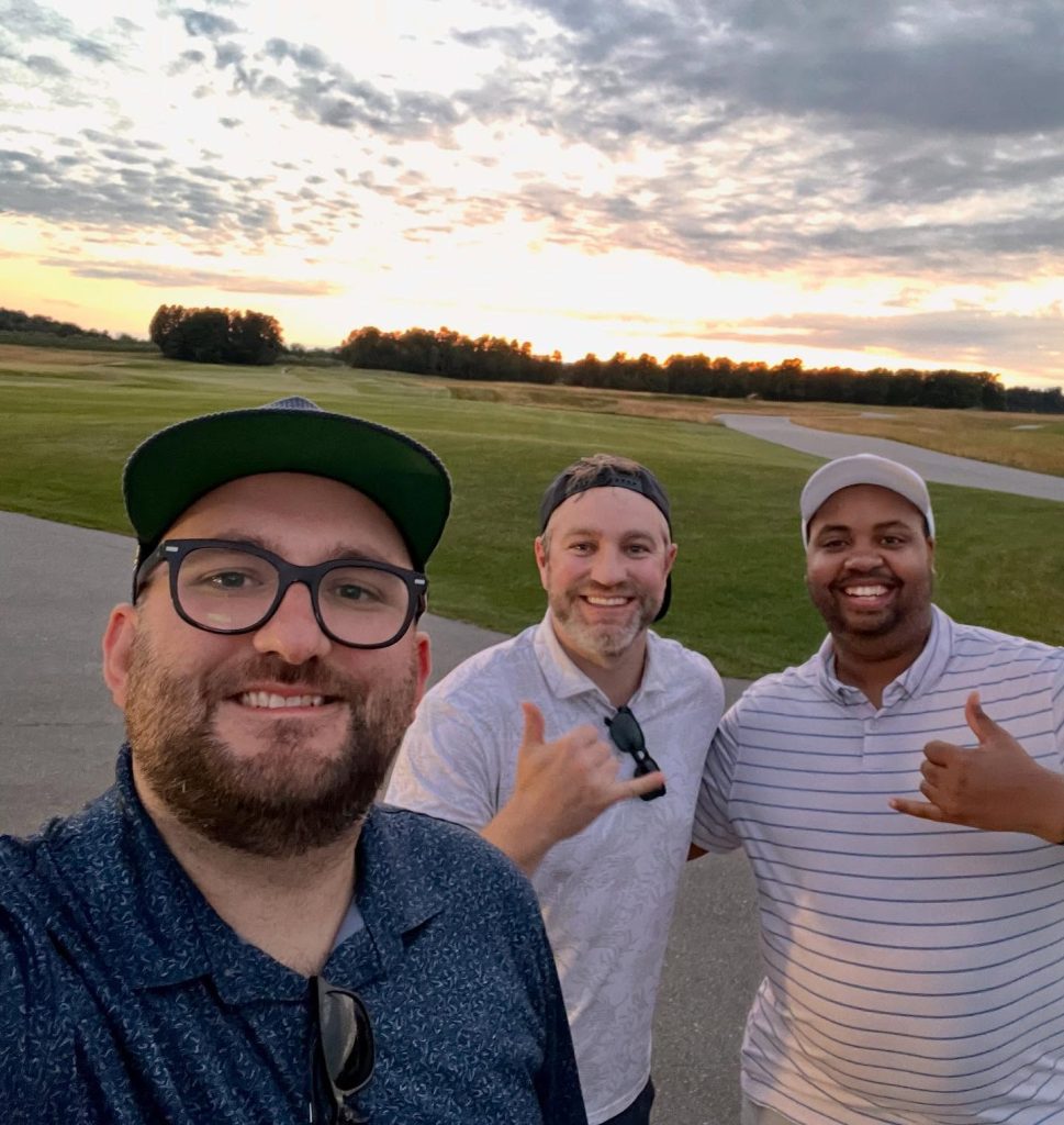 Golfing-at-Arcardia-Bluffs-with-Ryan-Joyce-and-Mike-Russell-Friends-I-made-at-UT | UToledo Alumni eMagazine