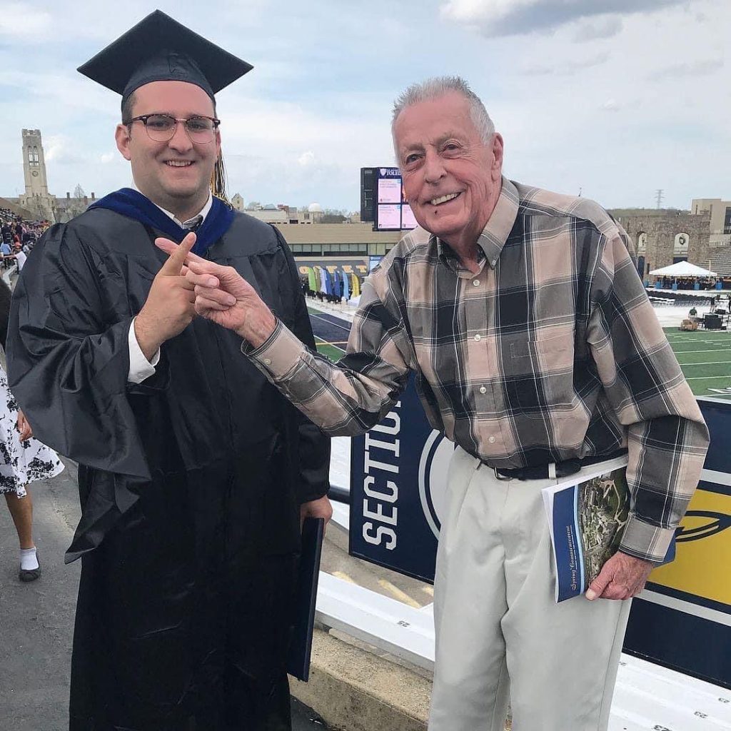 Graduating-from-UT-with-my-Masters-I-was-the-first-person-from-my-family-to-ever-graduate-college-pictured-with-me-is-my-Grandpa-Roger | UToledo Alumni eMagazine